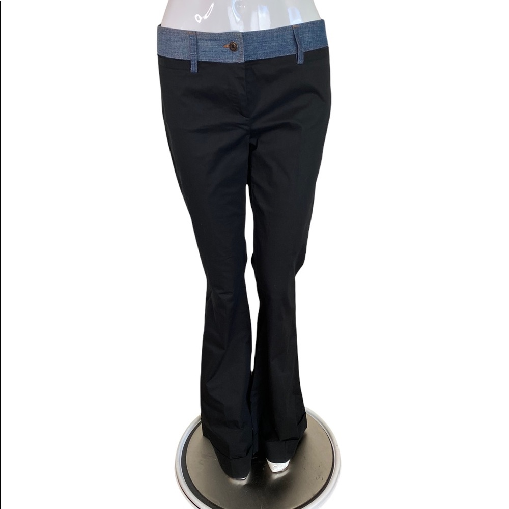D&G Dolce & Gabbana sexy black with denim bell bottoms / flare pants.